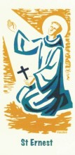 Carte double saint patron : illustration Saint  Ernest